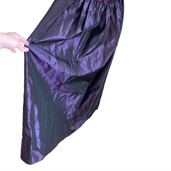 Vintage 90s Jessica McClintock Purple Lace Taffeta Gown Dress Prom Formal S M - Picture 7 of 14